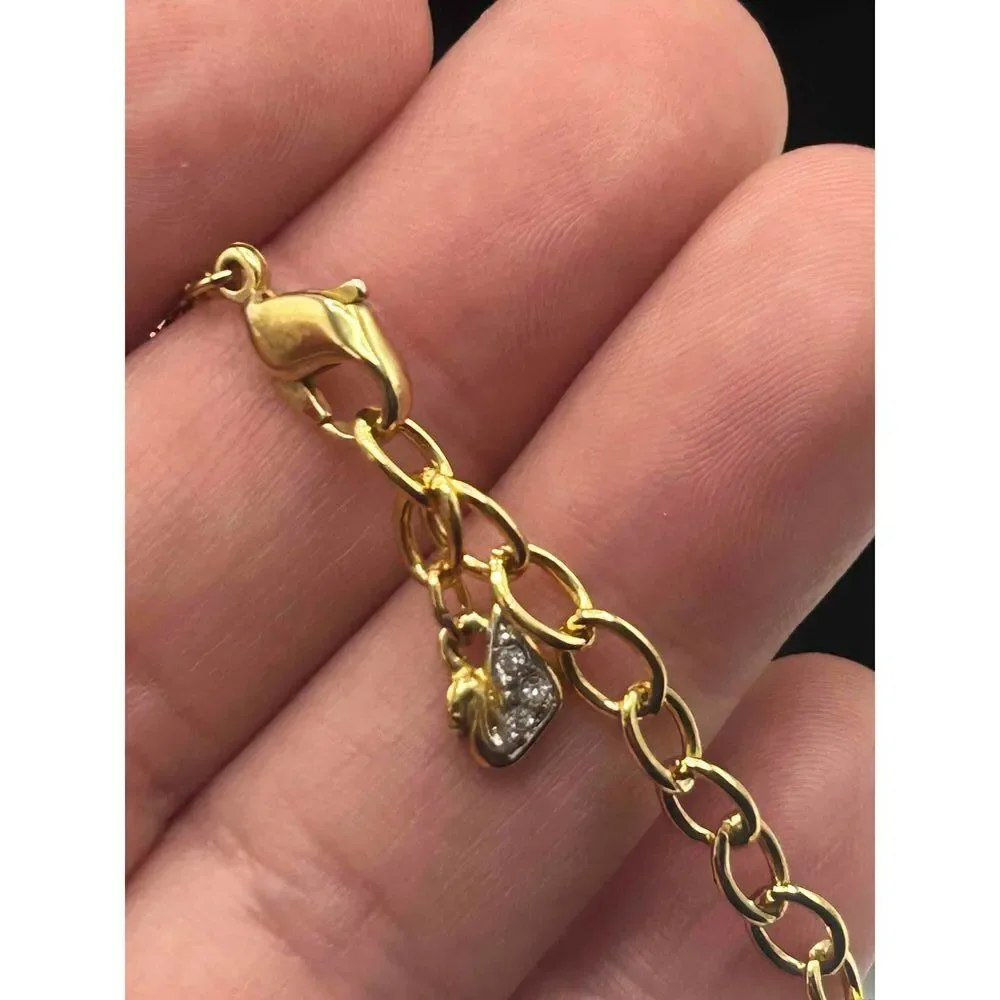 Swarovski Good Gold Chain Heart Pendant Necklace Crystal Accents - Picture 7 of 7